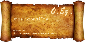 Oros Szonóra névjegykártya